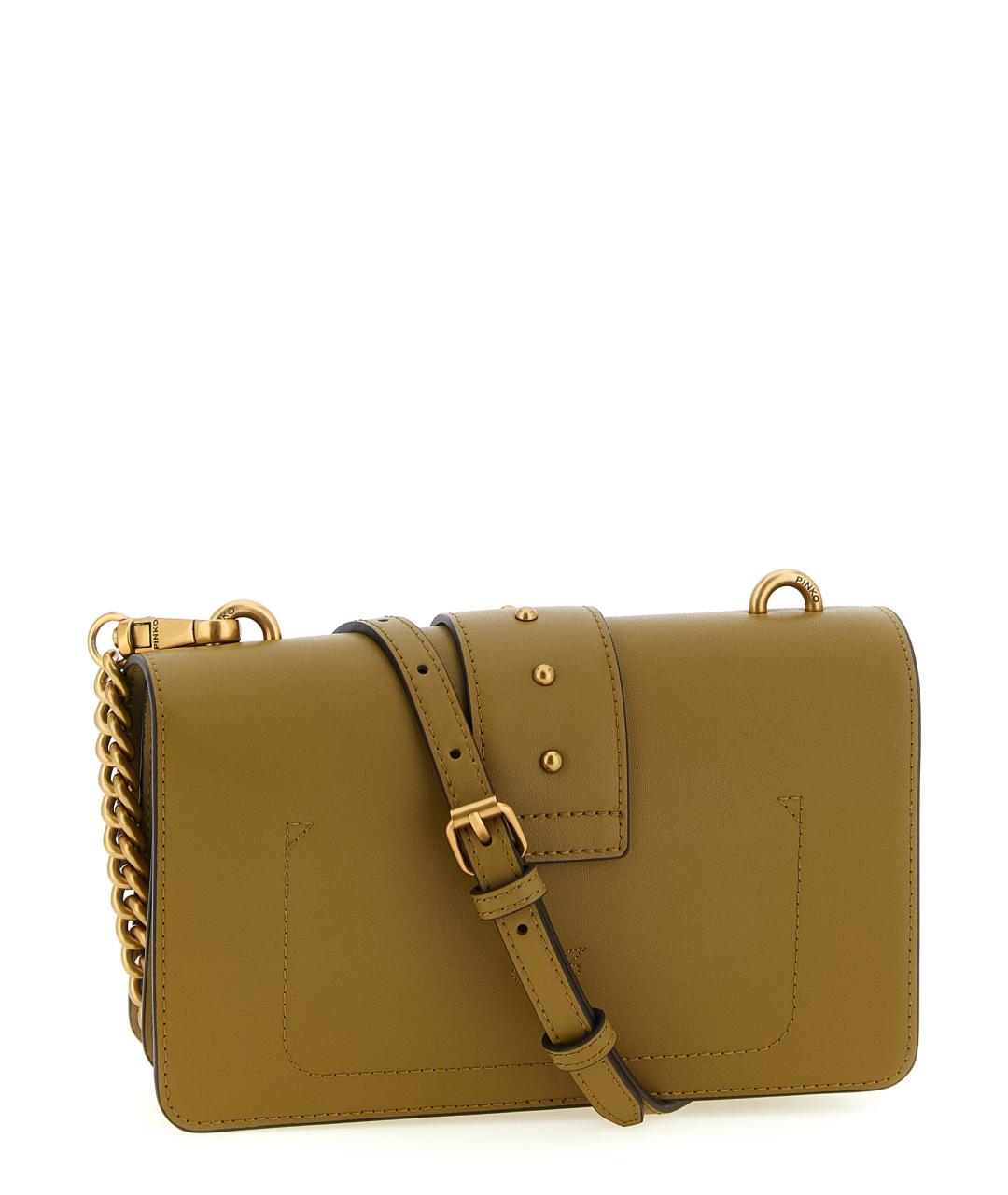 PINKO Зеленая кожаная сумка через плечо, фото 2