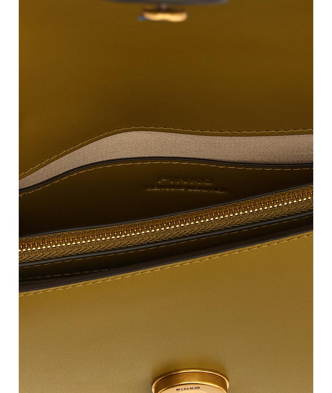 PINKO Зеленая кожаная сумка через плечо, фото 4