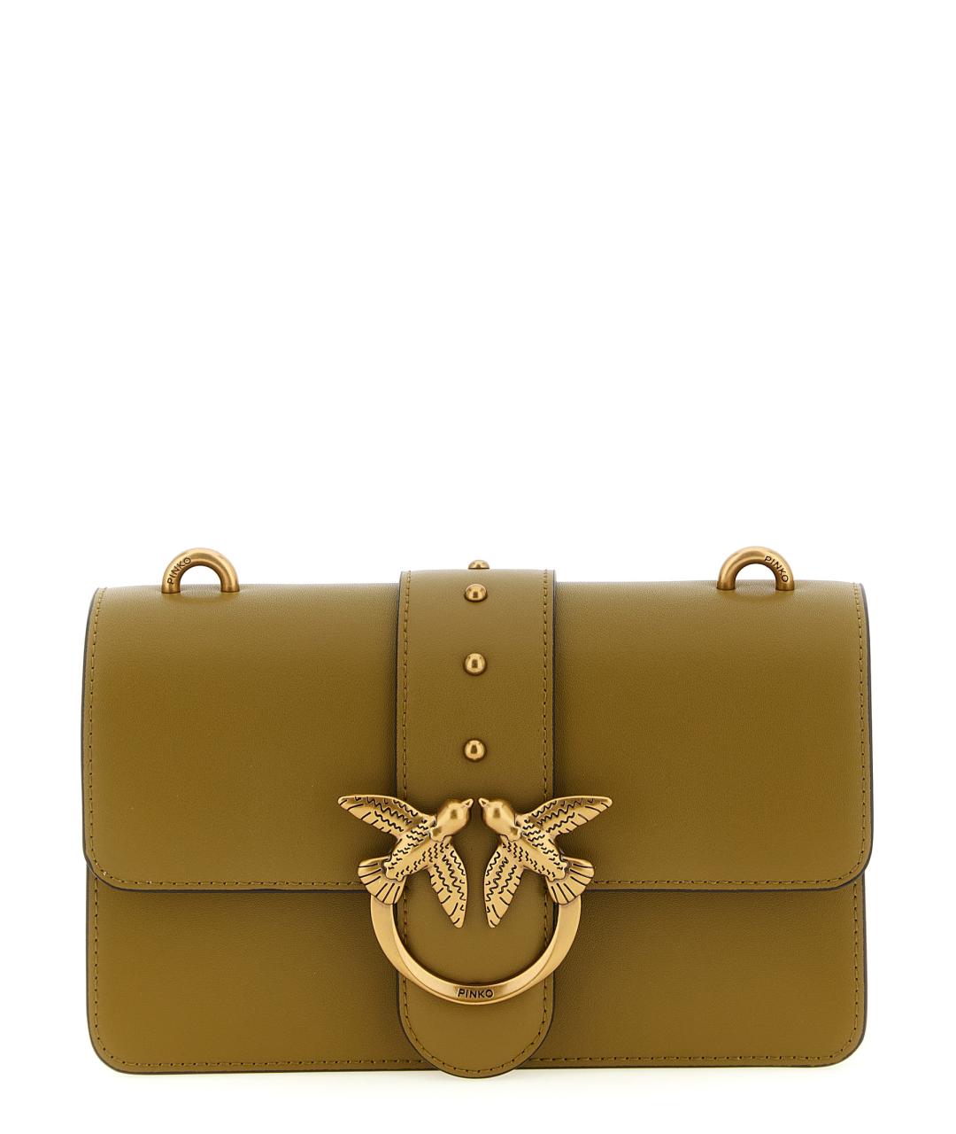 PINKO Зеленая кожаная сумка через плечо, фото 1