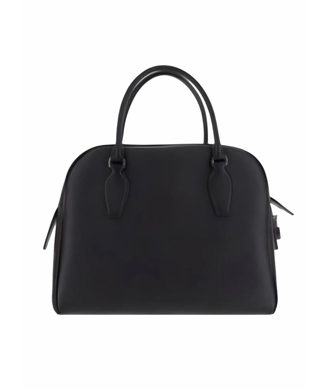 THE ROW Черная кожаная сумка с короткими ручками, фото 4