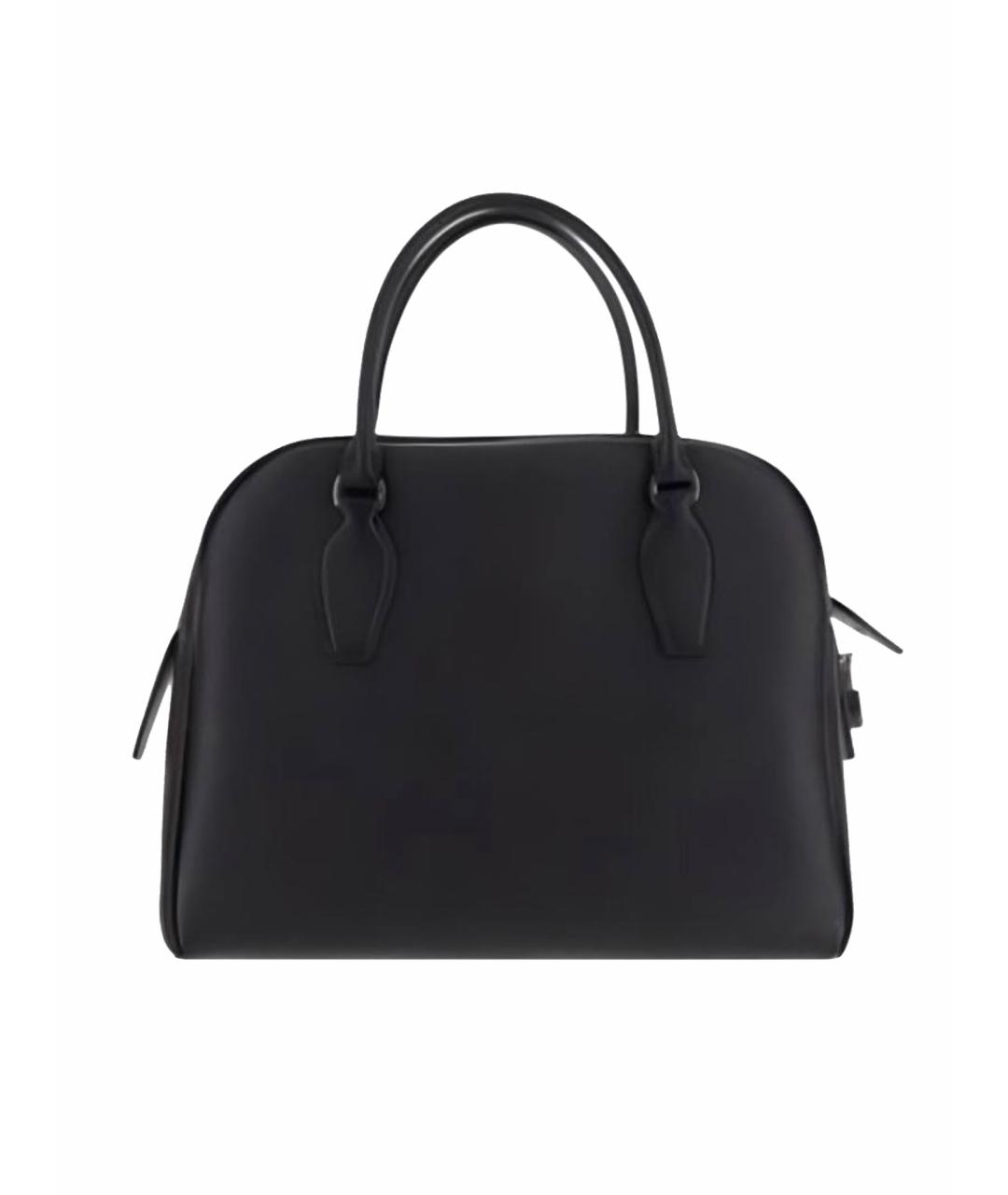 THE ROW Черная кожаная сумка с короткими ручками, фото 1