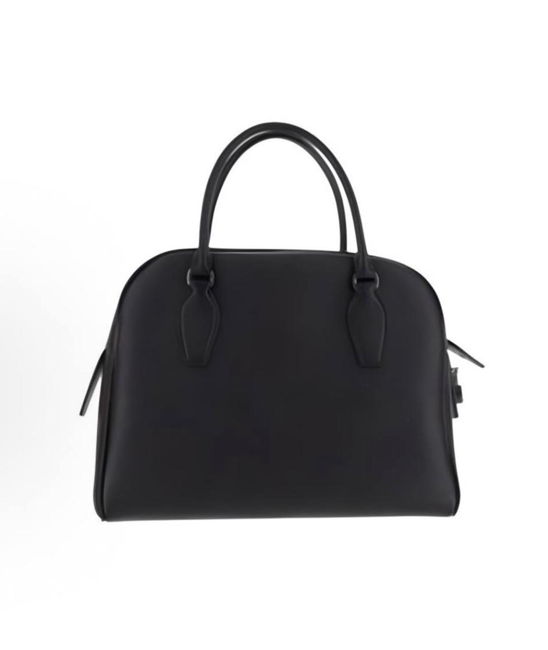 THE ROW Черная кожаная сумка с короткими ручками, фото 3