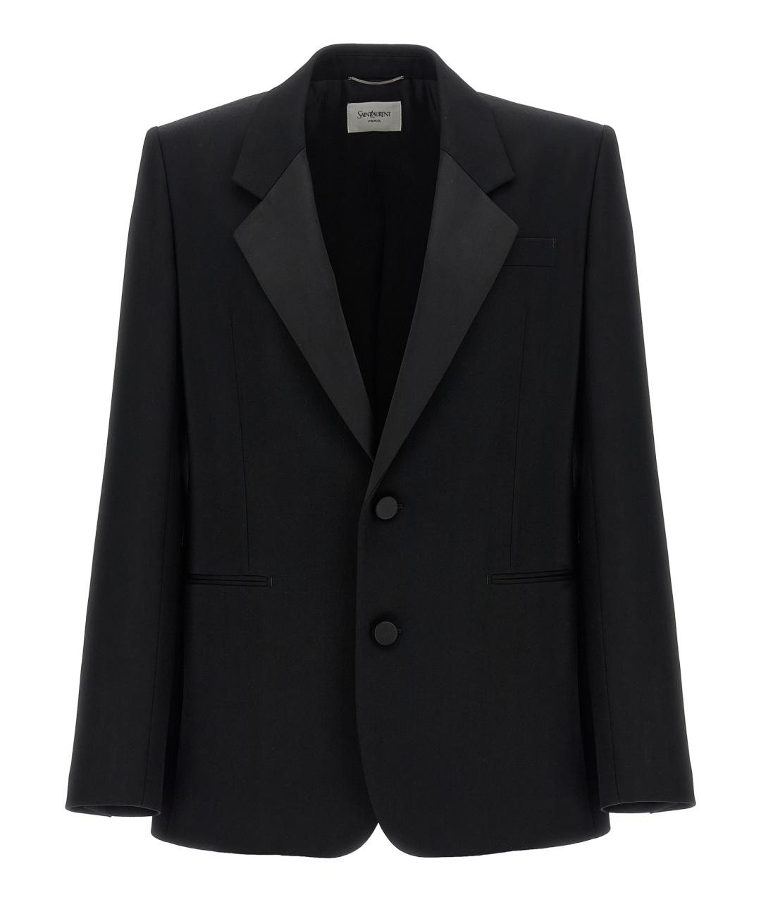 SAINT LAURENT Черный шерстяной пиджак, фото 1