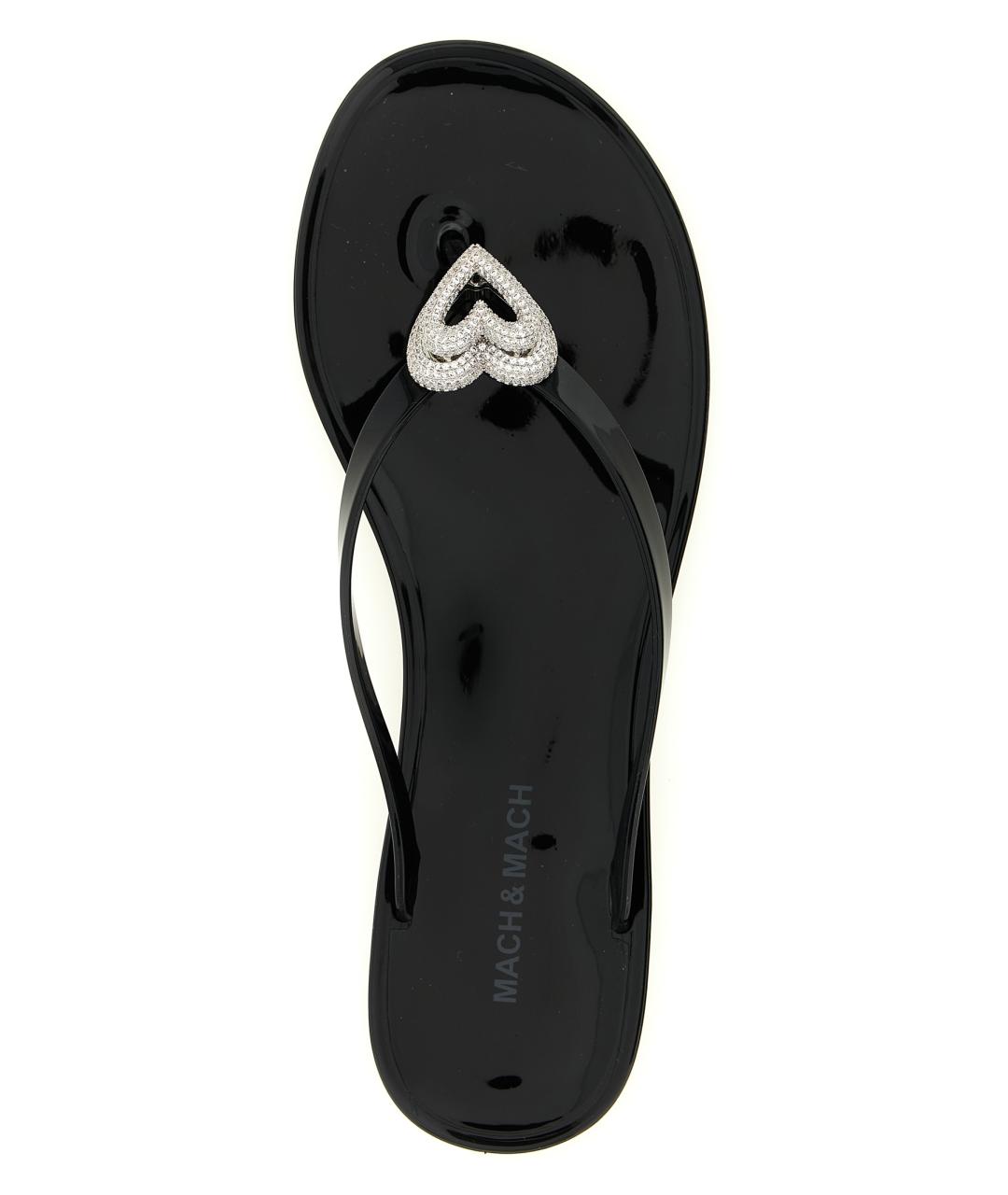 MACH&MACH Черные резиновые шлепанцы, фото 4