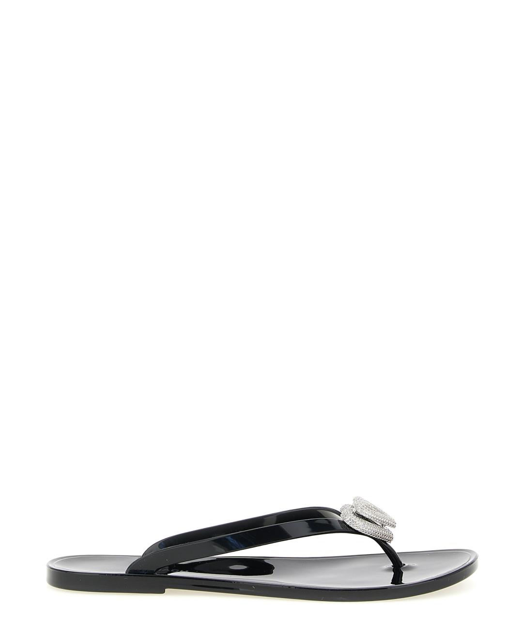 MACH&MACH Черные резиновые шлепанцы, фото 1