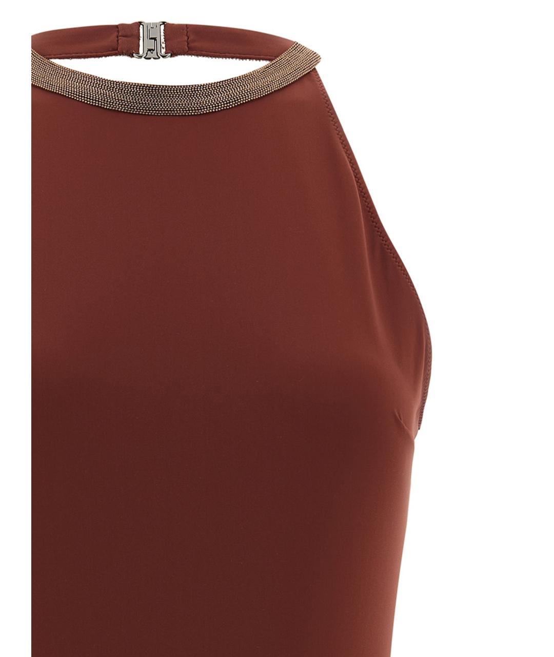 BRUNELLO CUCINELLI Бордовый полиамидовый купальник, фото 3