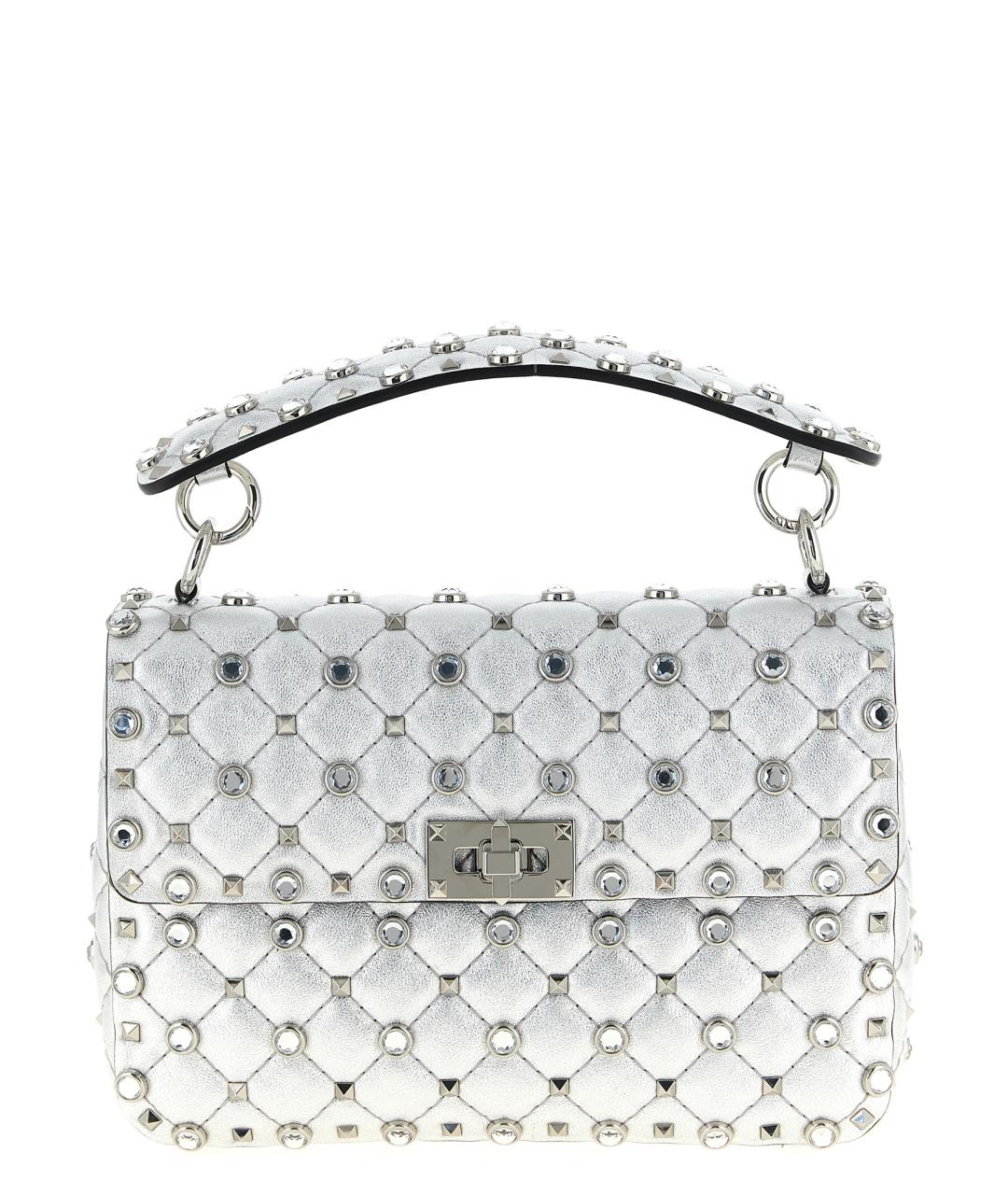 VALENTINO Серебряная кожаная сумка через плечо, фото 1