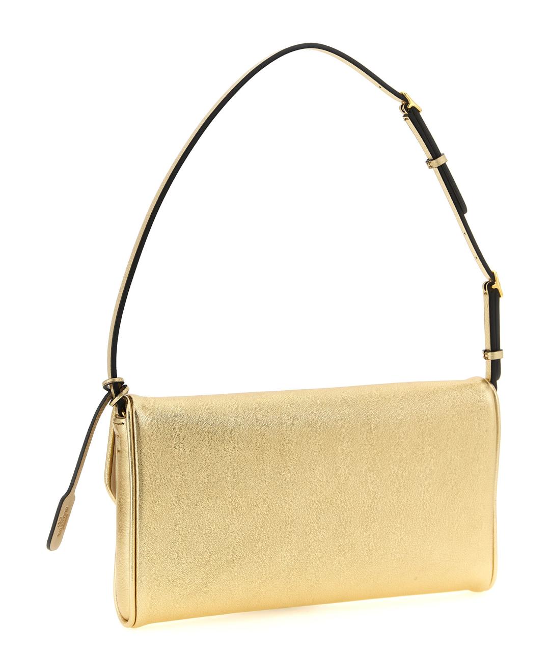 VALENTINO Золотая кожаная сумка через плечо, фото 2