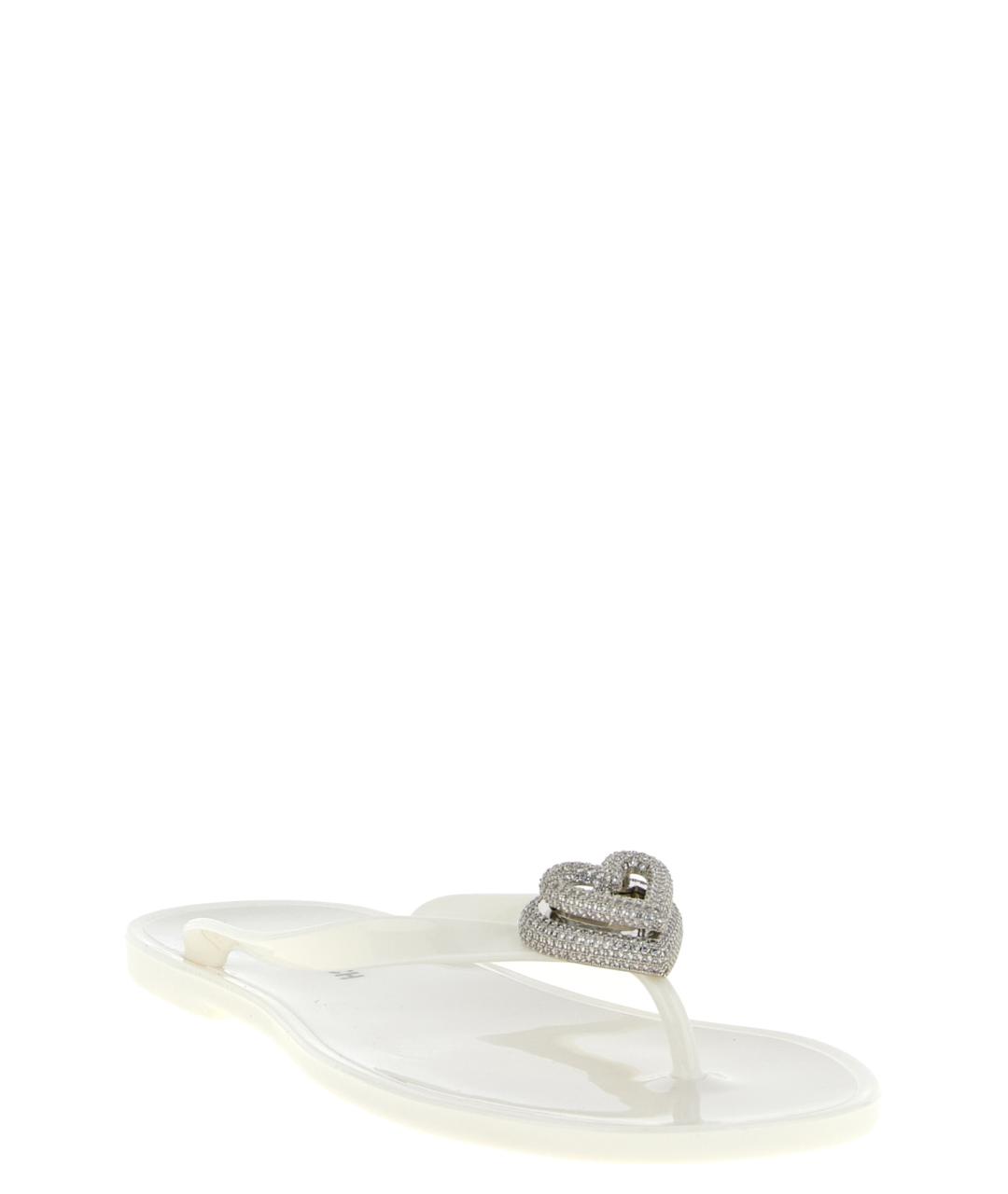 MACH&MACH Белые резиновые шлепанцы, фото 2