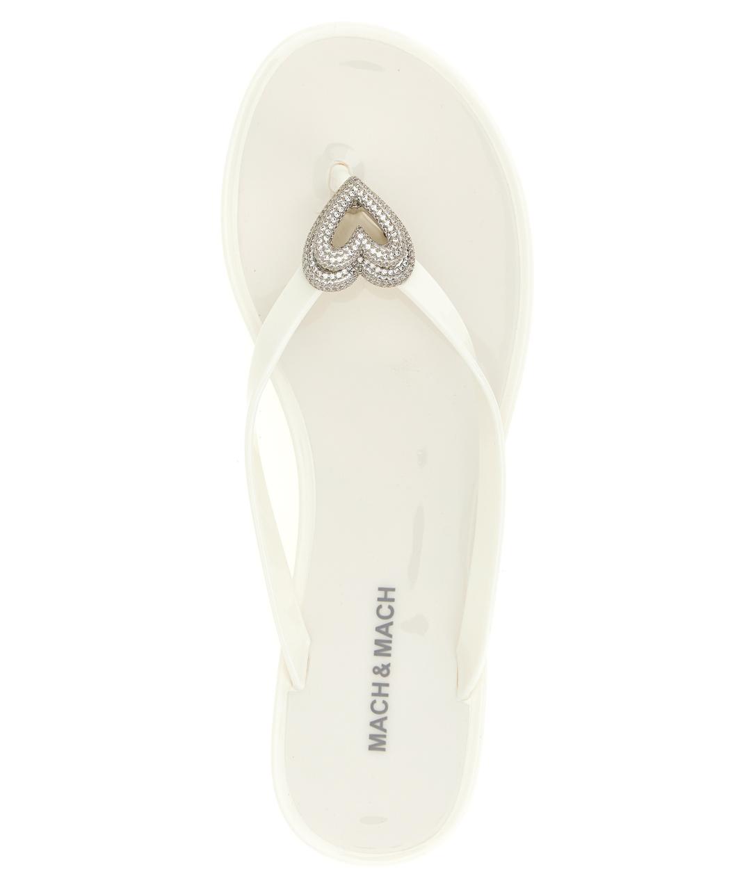 MACH&MACH Белые резиновые шлепанцы, фото 4