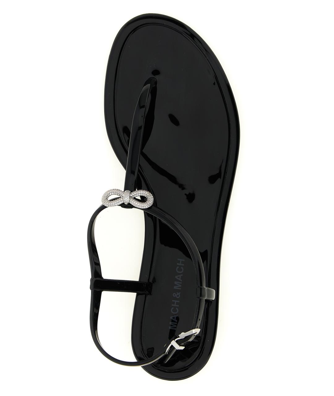 MACH&MACH Черные резиновые сандалии, фото 4