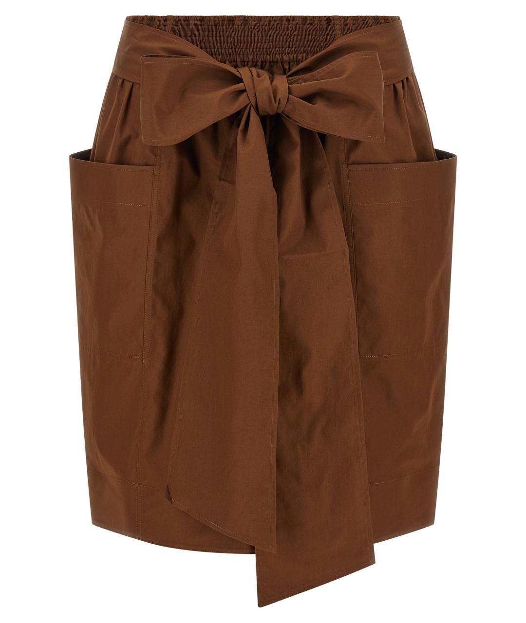 CHLOE Коричневая хлопковая юбка миди, фото 1