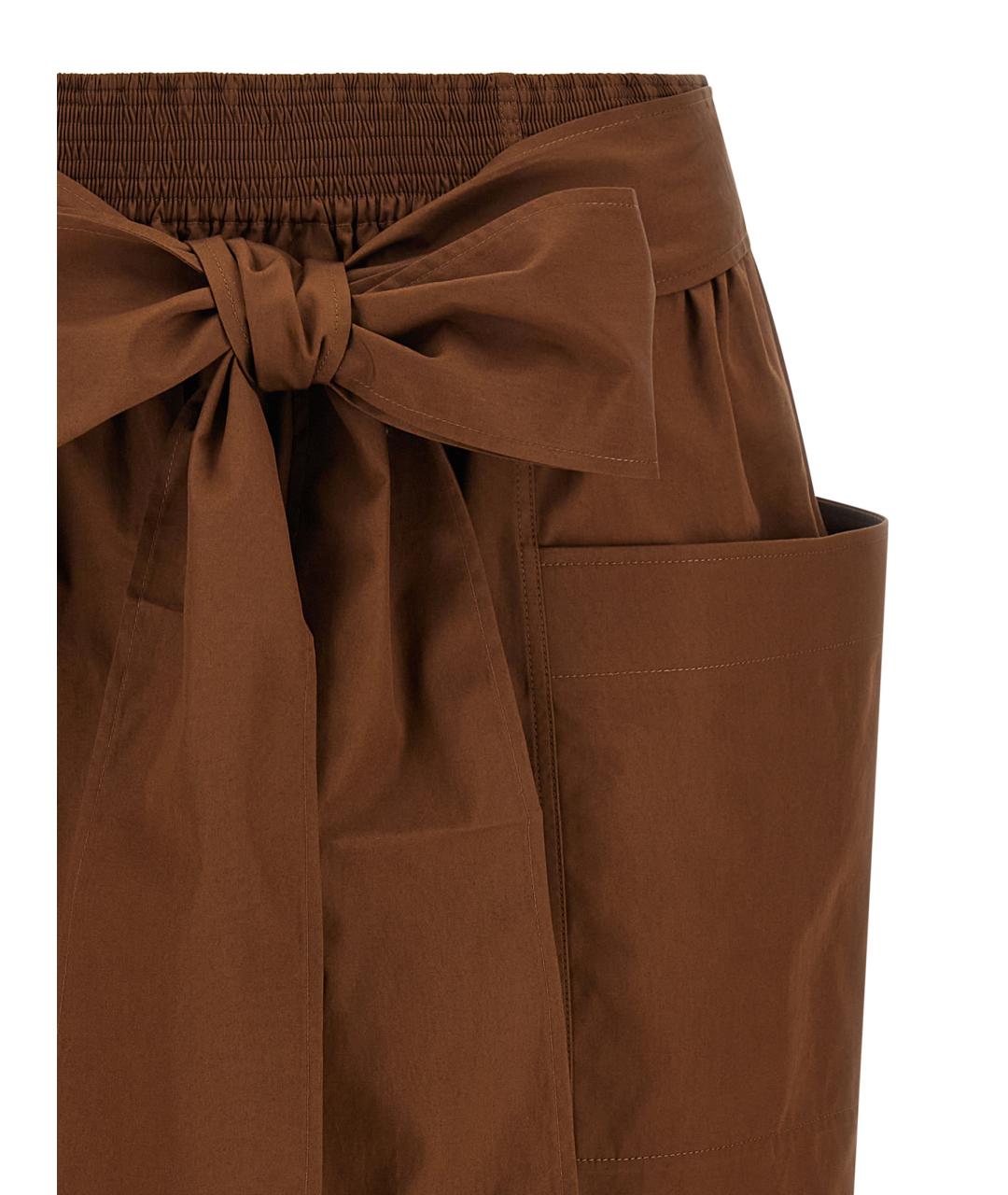 CHLOE Коричневая хлопковая юбка миди, фото 3