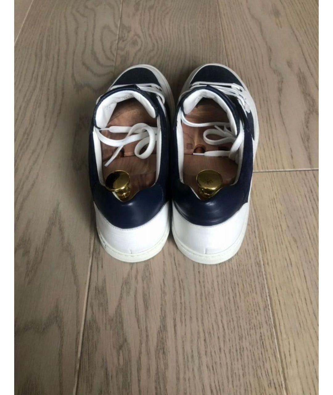 BRIONI Белые кожаные низкие кроссовки / кеды, фото 8