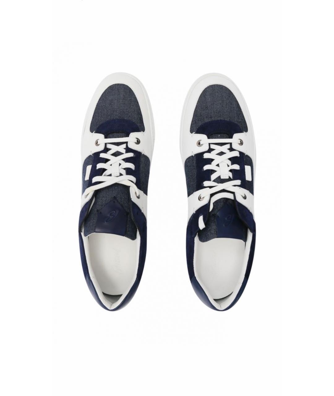 BRIONI Белые кожаные низкие кроссовки / кеды, фото 4