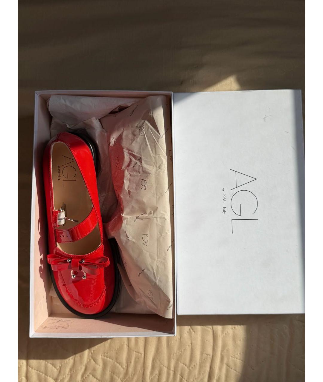 AGL Красные лоферы из лакированной кожи, фото 3