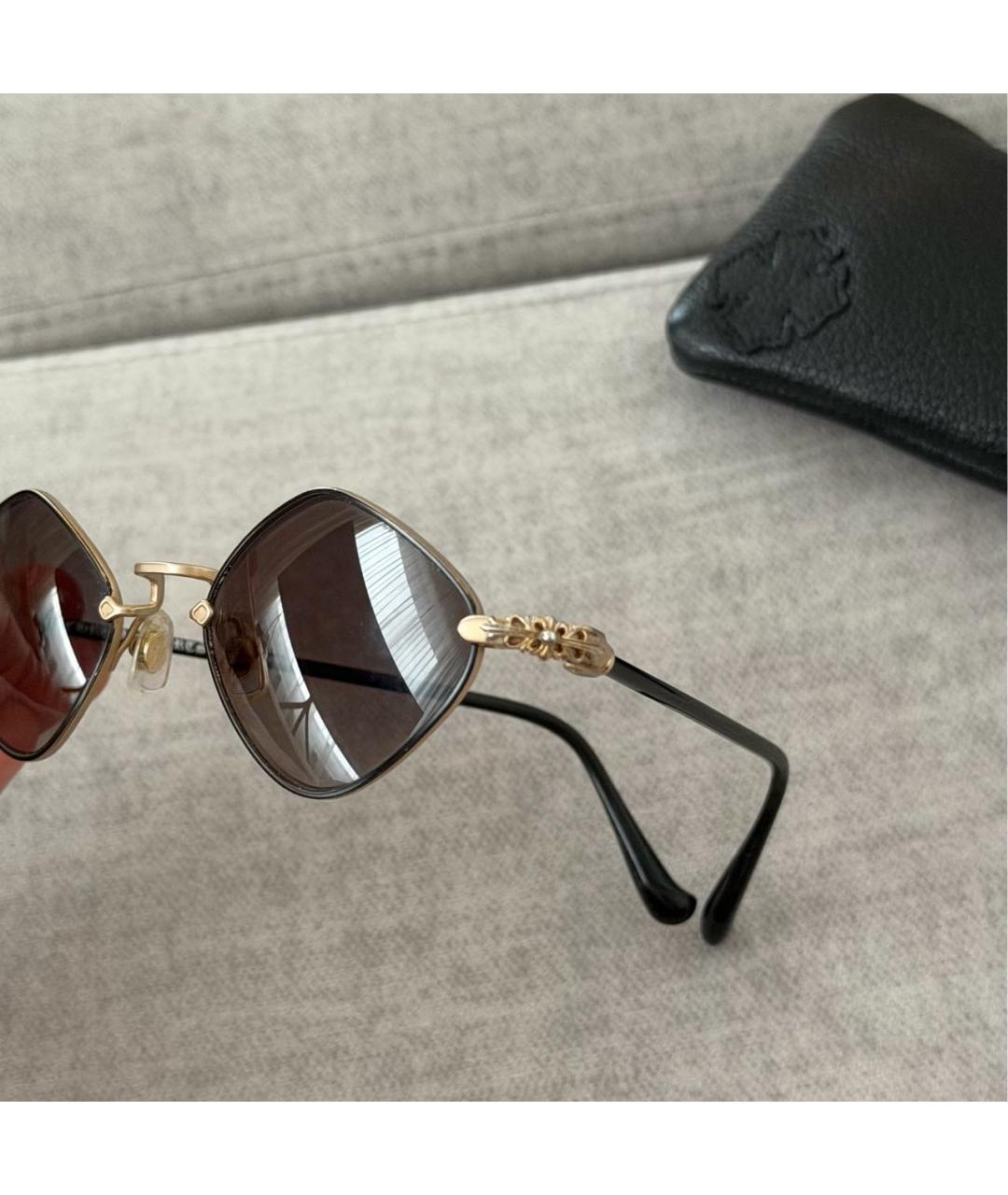 CHROME HEARTS Черные металлические солнцезащитные очки, фото 3