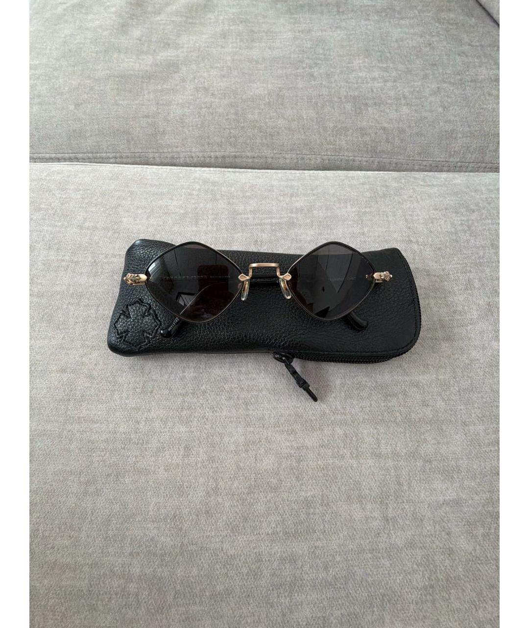 CHROME HEARTS Черные металлические солнцезащитные очки, фото 4