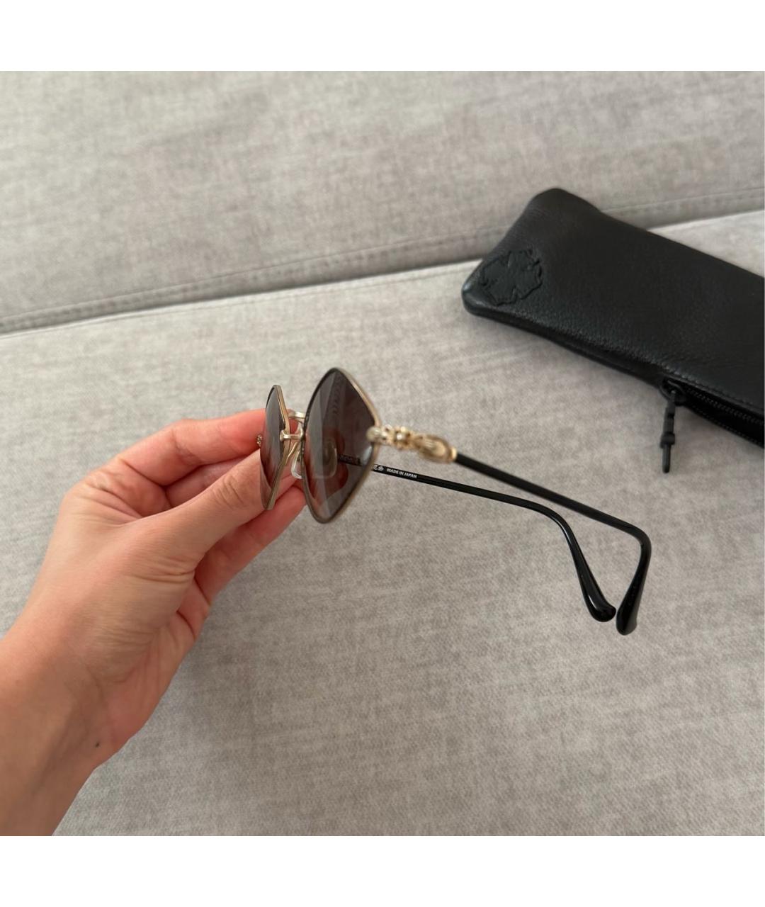 CHROME HEARTS Черные металлические солнцезащитные очки, фото 2