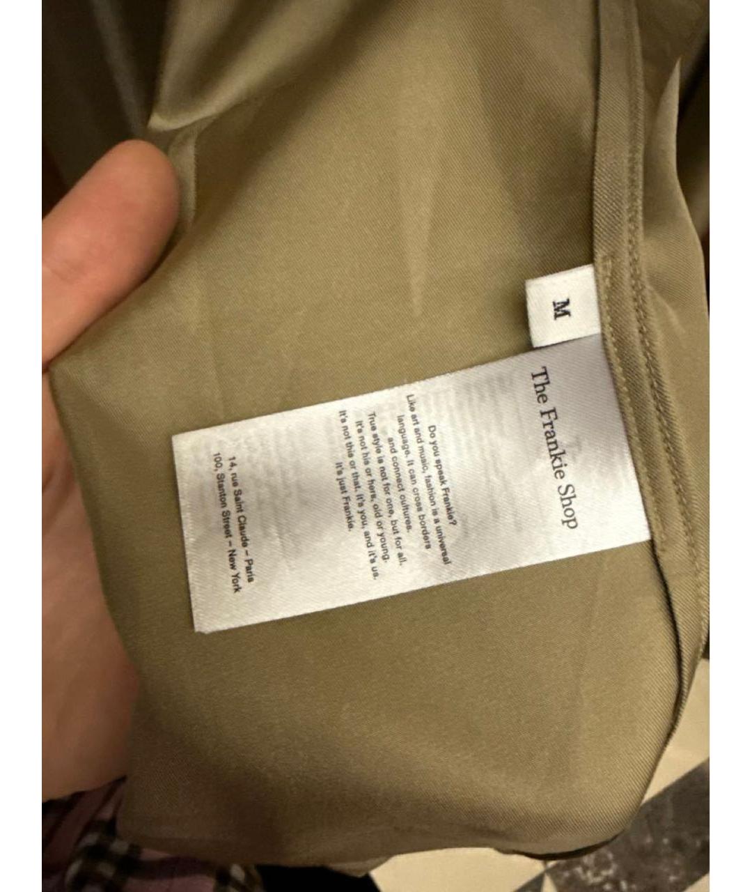 THE FRANKIE SHOP Бежевый шелковый тренч/плащ, фото 3