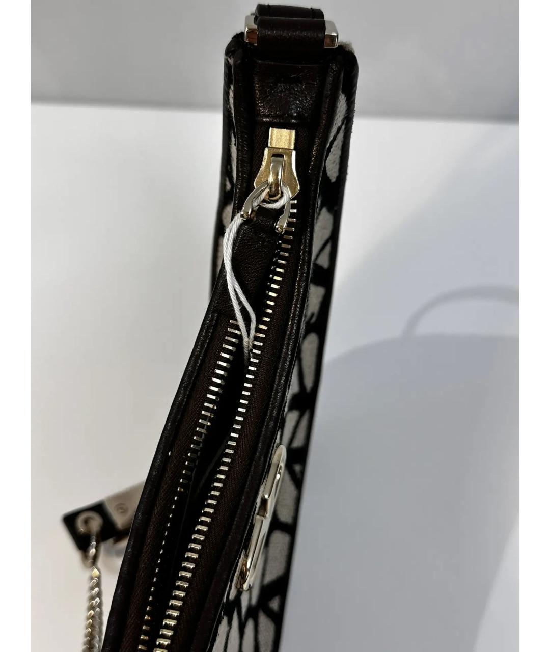 VALENTINO Коричневая тканевая сумка с короткими ручками, фото 4