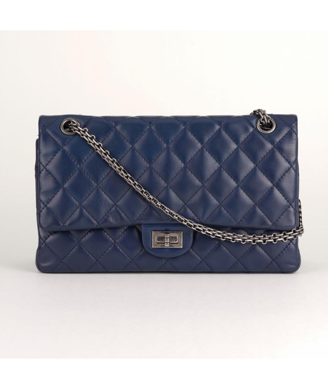 CHANEL Темно-синяя кожаная сумка через плечо, фото 9