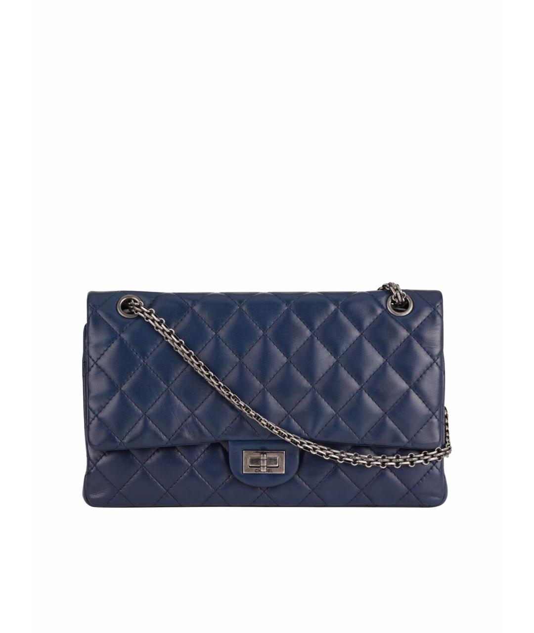 CHANEL Темно-синяя кожаная сумка через плечо, фото 1