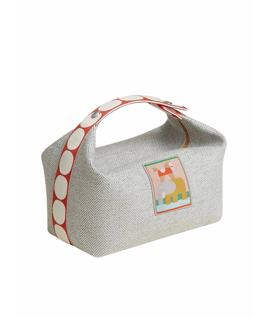 HERMES Серая хлопковая косметичка, фото 1