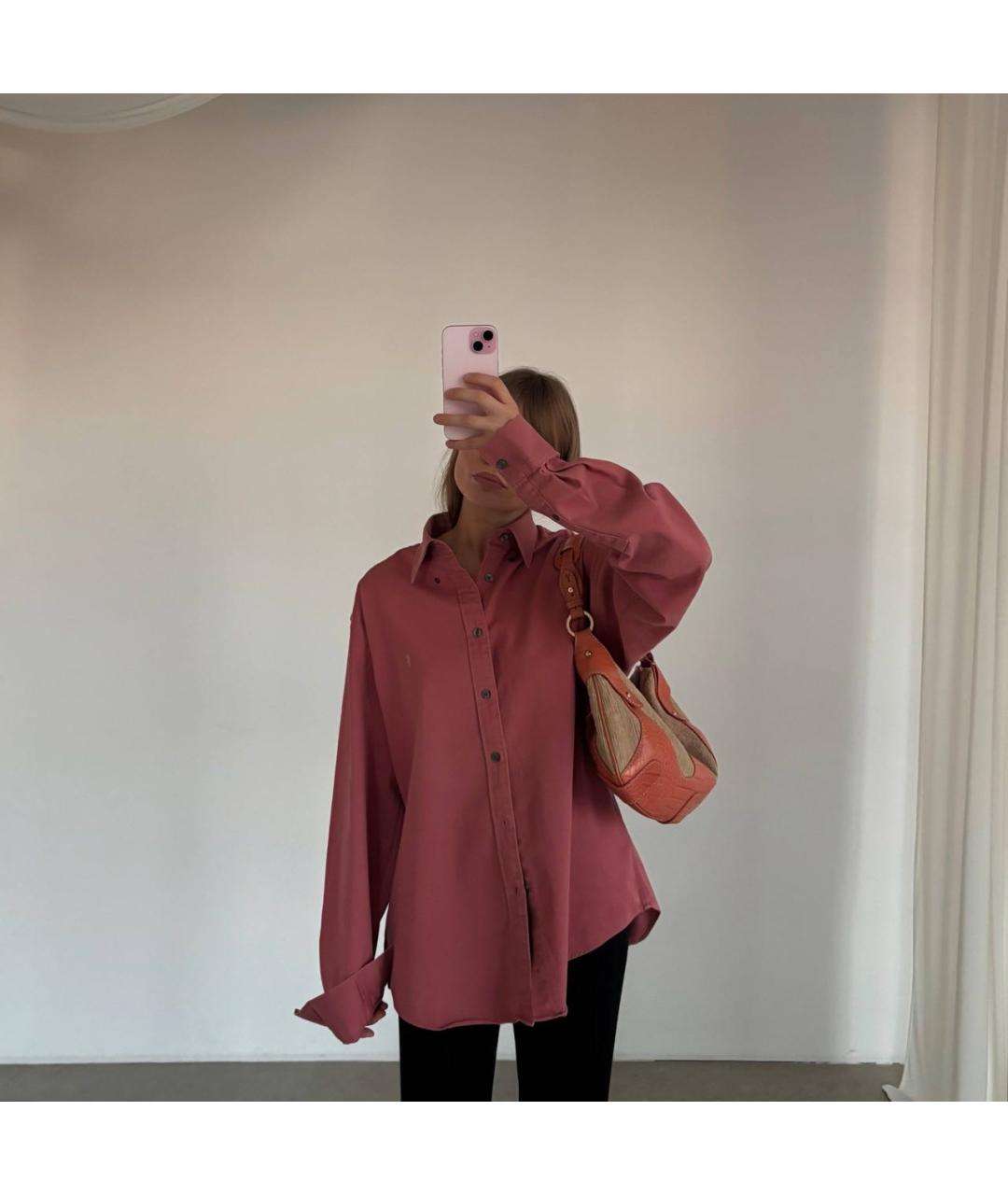 VALENTINO Оранжевая кожаная сумка тоут, фото 2