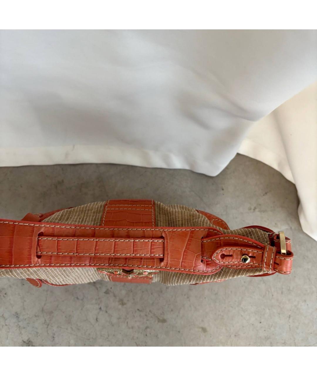 VALENTINO Оранжевая кожаная сумка тоут, фото 4