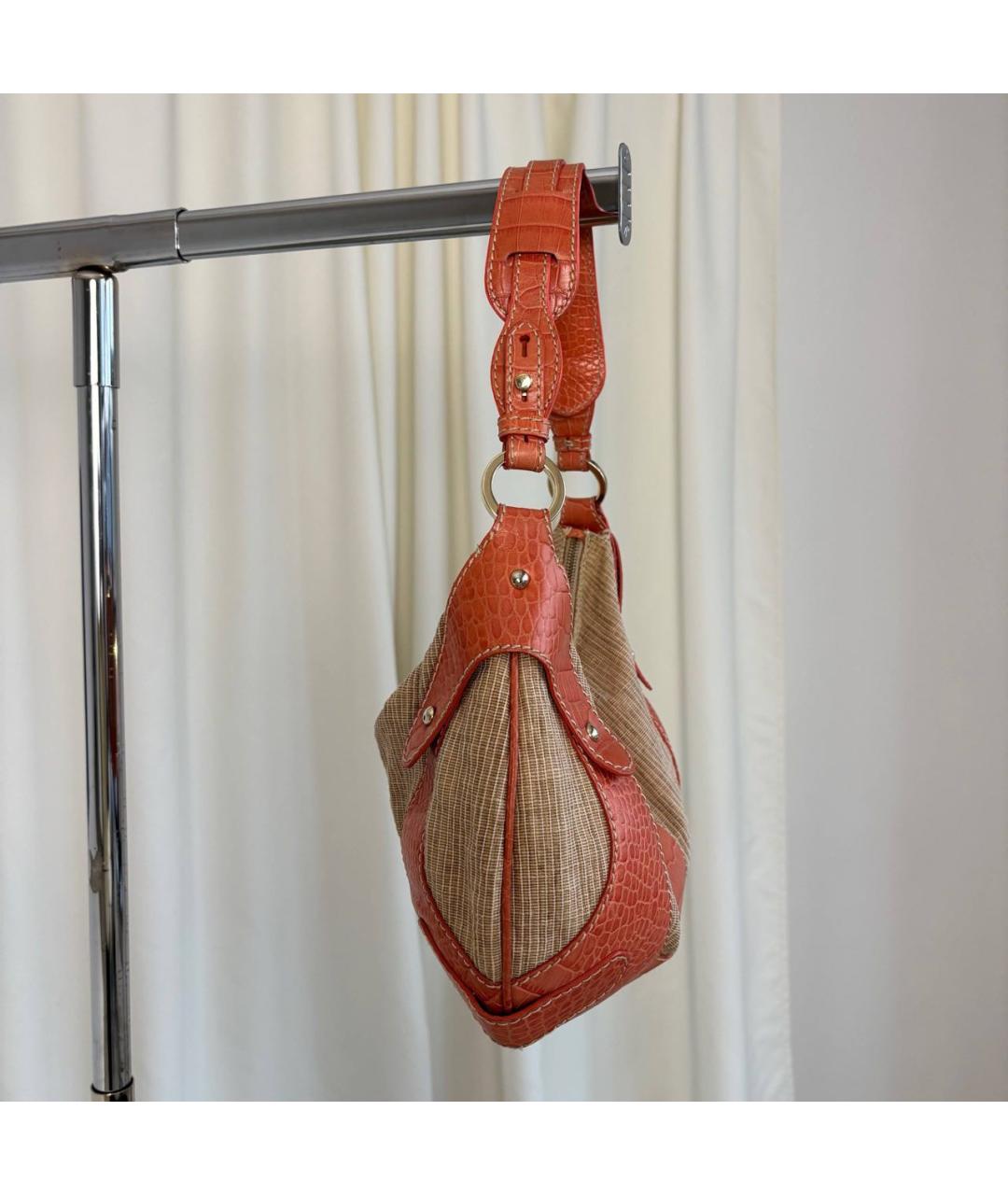 VALENTINO Оранжевая кожаная сумка тоут, фото 6