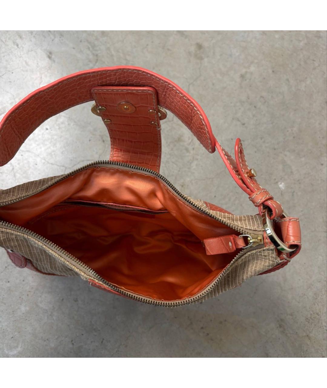 VALENTINO Оранжевая кожаная сумка тоут, фото 8