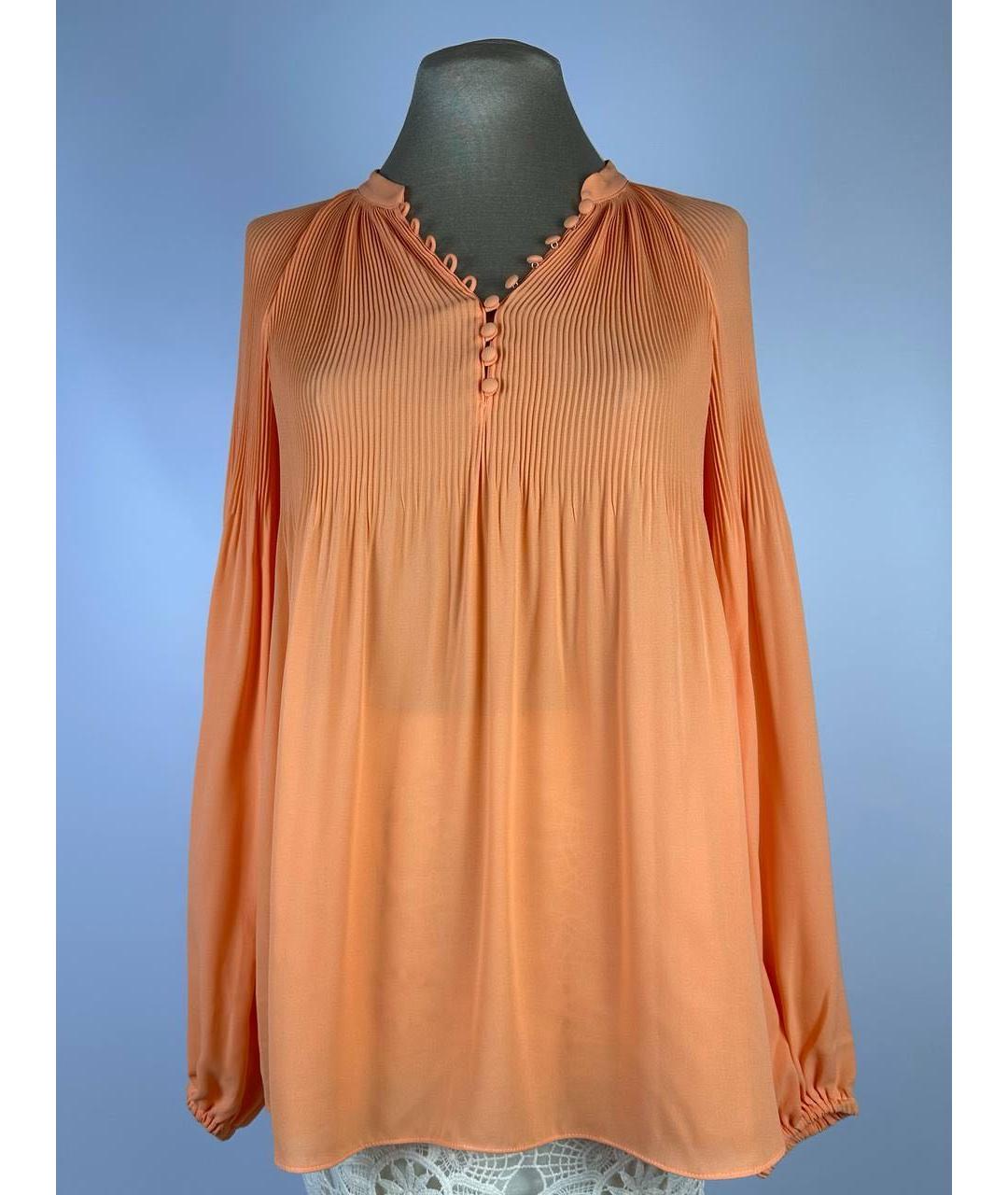 RALPH LAUREN Коралловая шифоновая блузы, фото 9