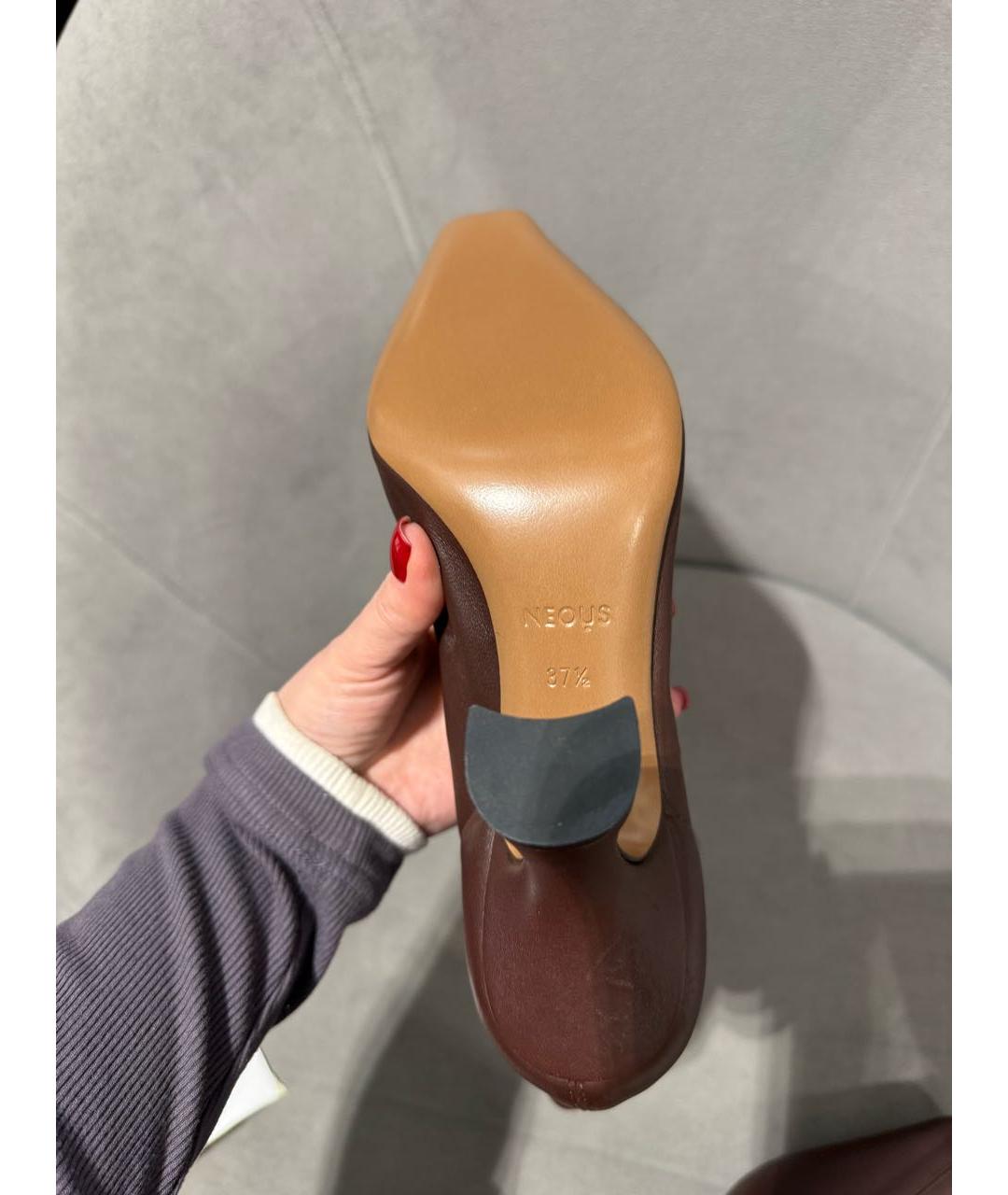 NEOUS Коричневые кожаные ботильоны, фото 5
