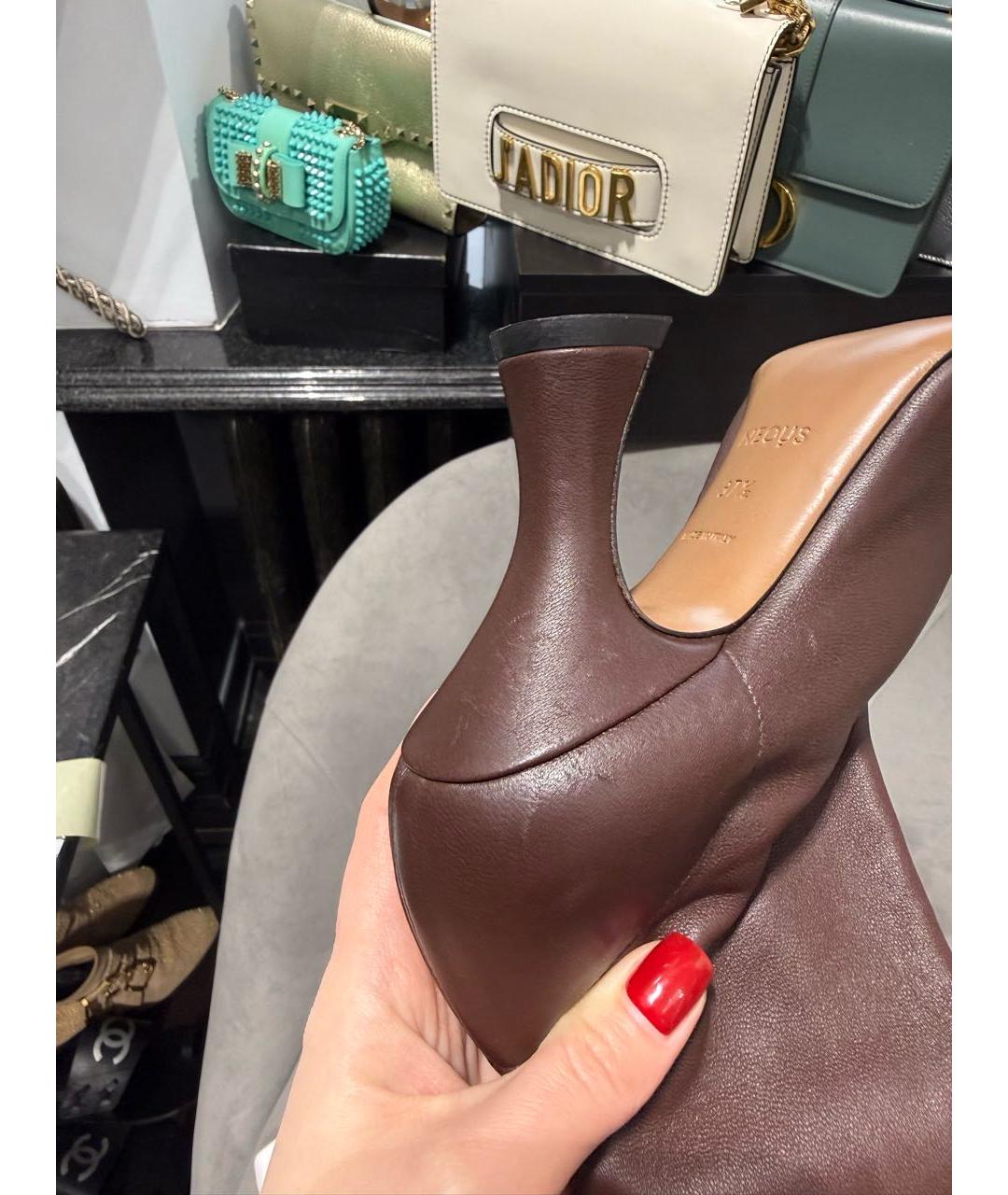 NEOUS Коричневые кожаные ботильоны, фото 6