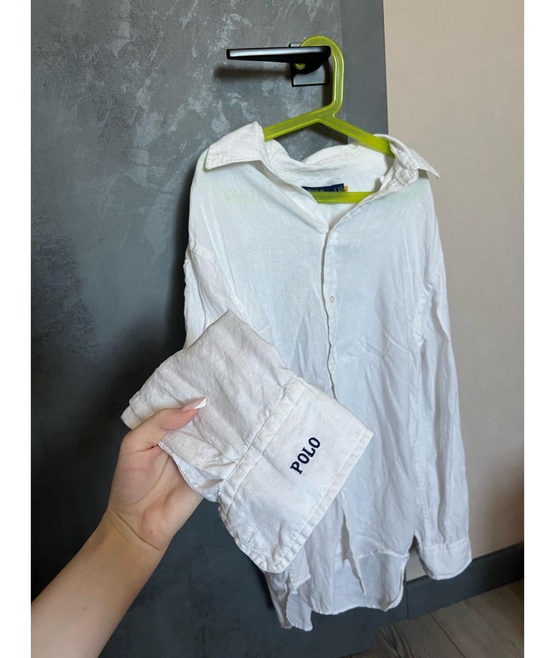 POLO RALPH LAUREN Белая льняная рубашка, фото 4