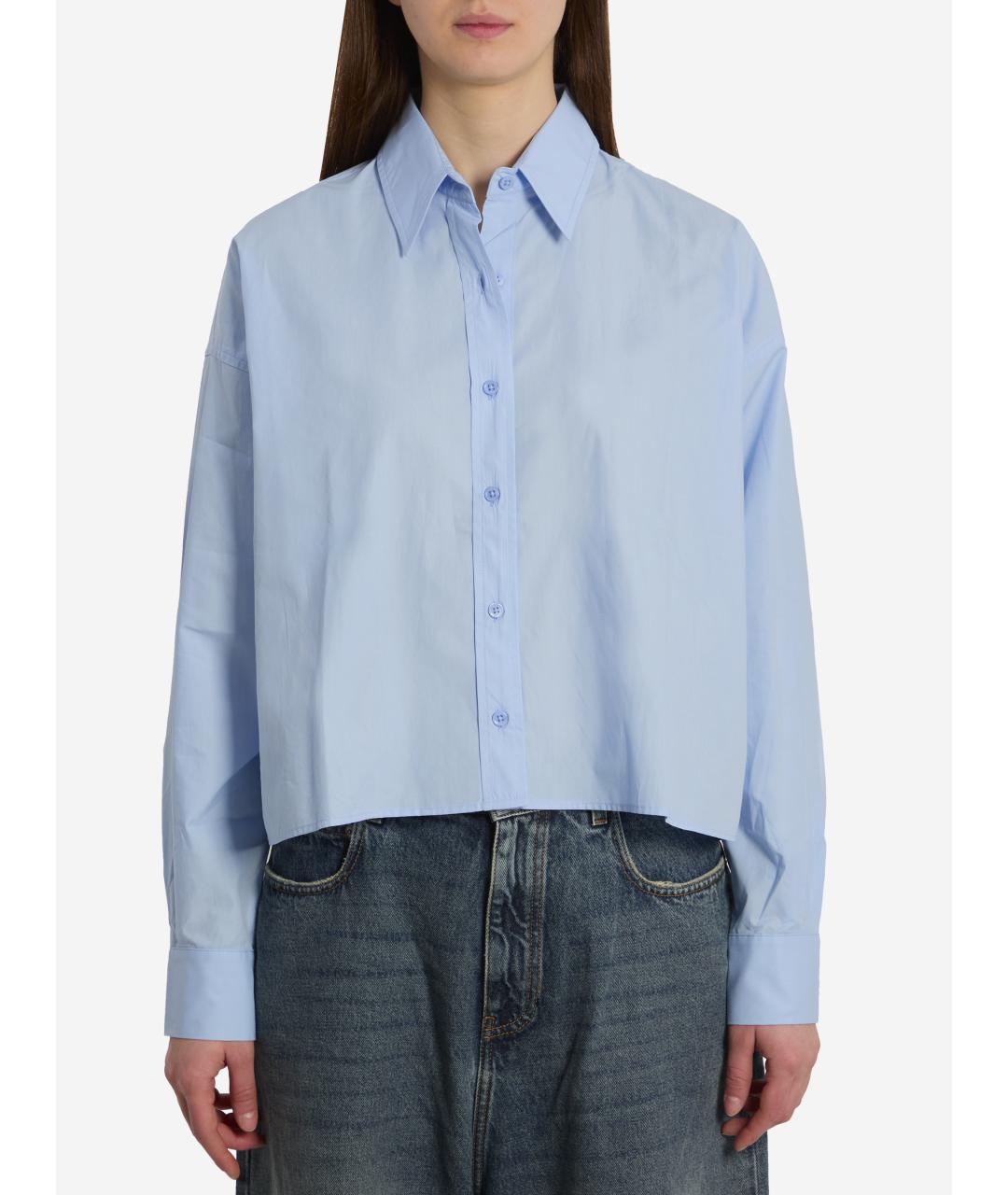 THE FRANKIE SHOP Голубая хлопковая рубашка, фото 4