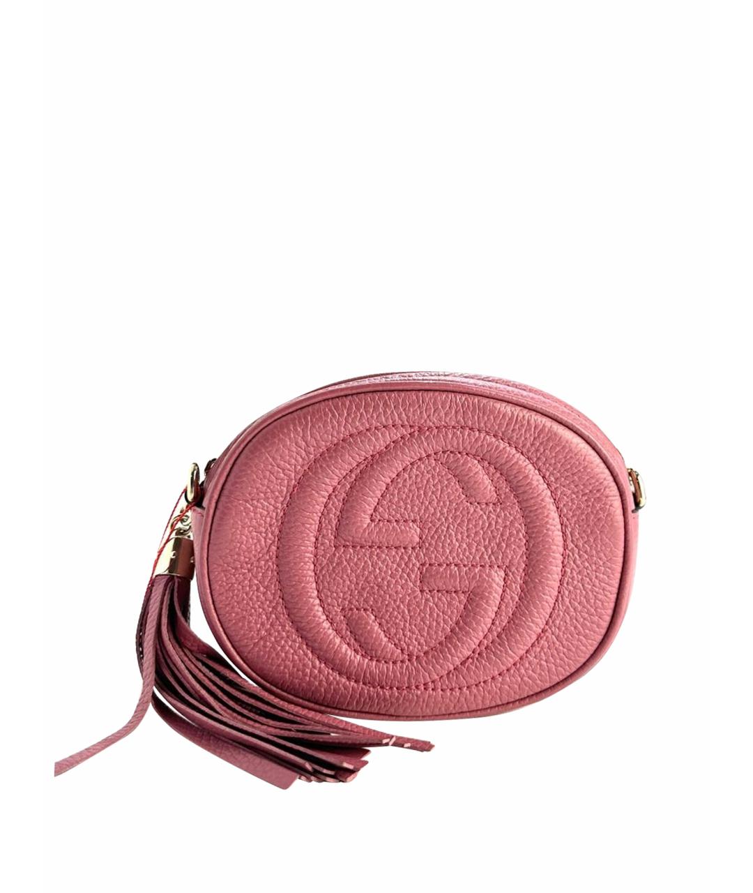 GUCCI Коралловая кожаная сумка через плечо, фото 1