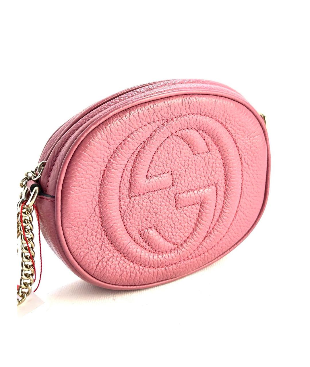 GUCCI Коралловая кожаная сумка через плечо, фото 3