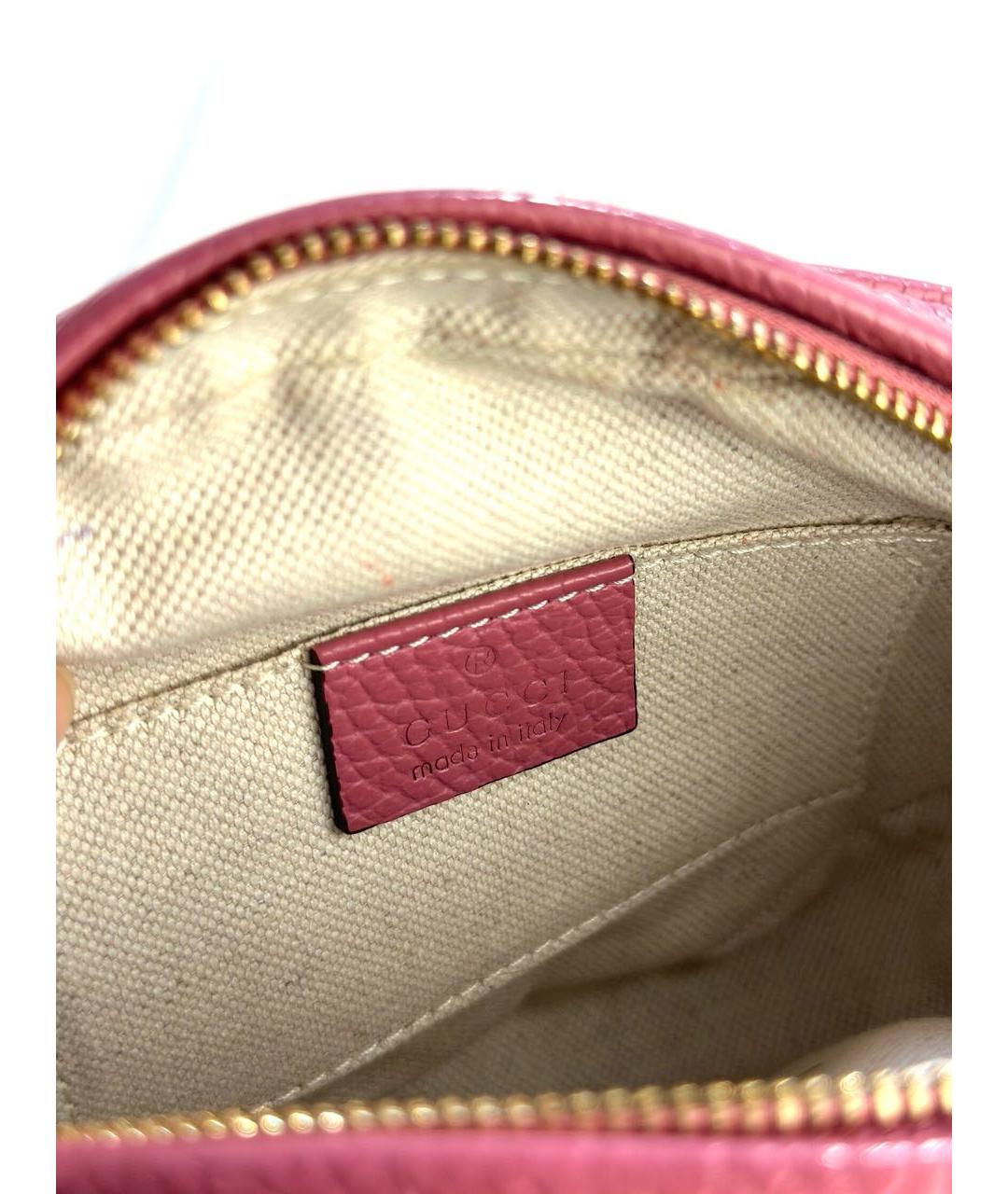 GUCCI Коралловая кожаная сумка через плечо, фото 5