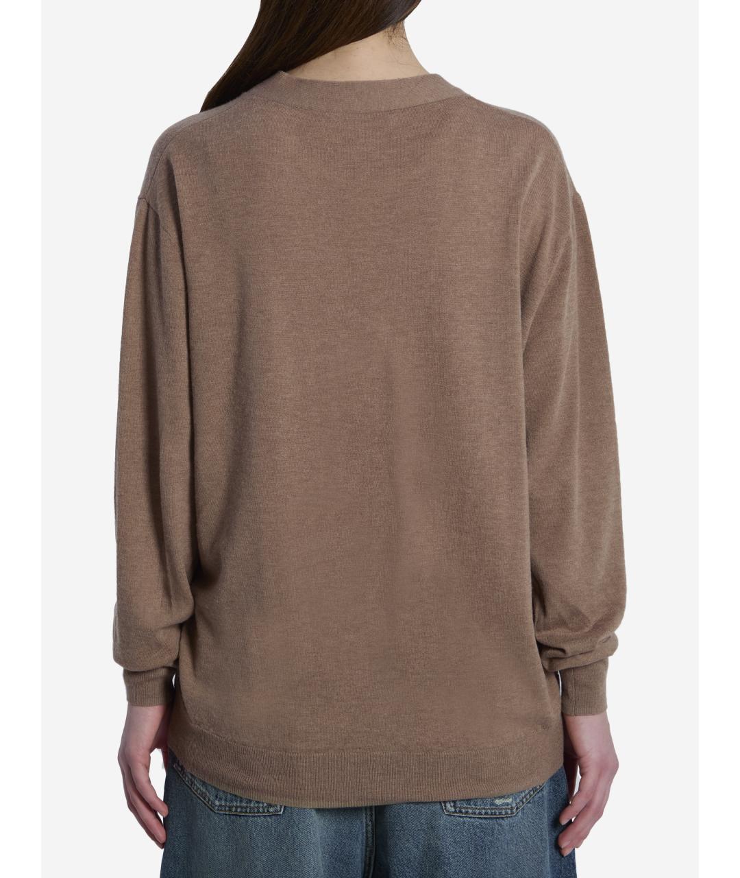 THE FRANKIE SHOP Коричневый шерстяной кардиган, фото 2