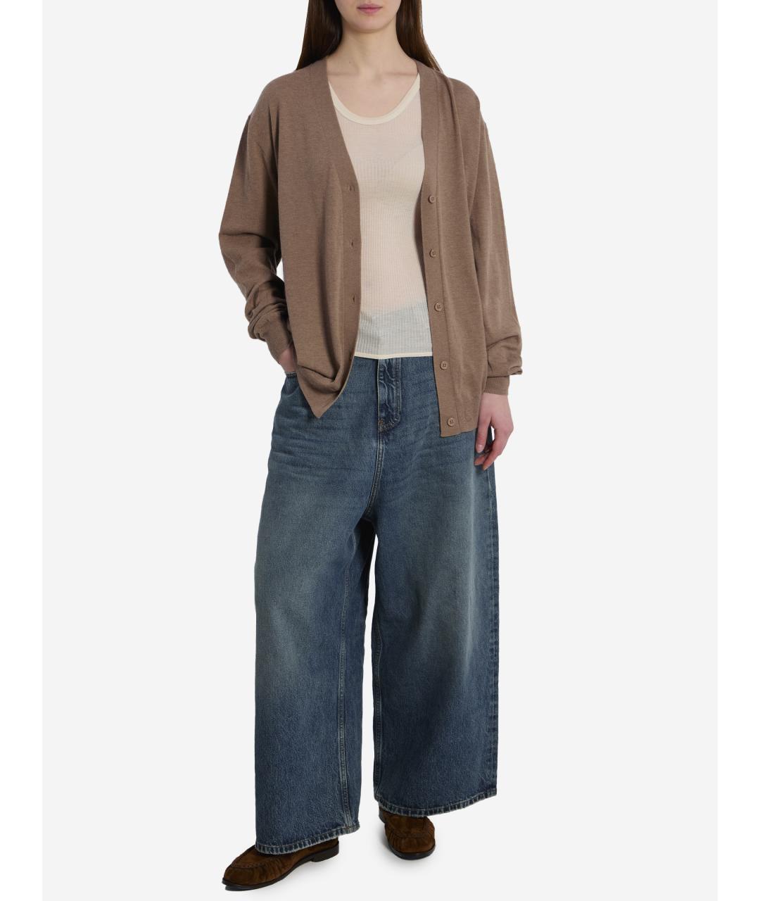 THE FRANKIE SHOP Коричневый шерстяной кардиган, фото 3