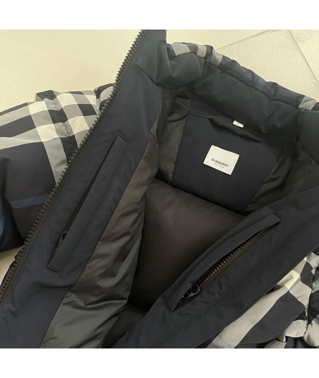 BURBERRY Темно-синий полиамидовый пуховик, фото 5