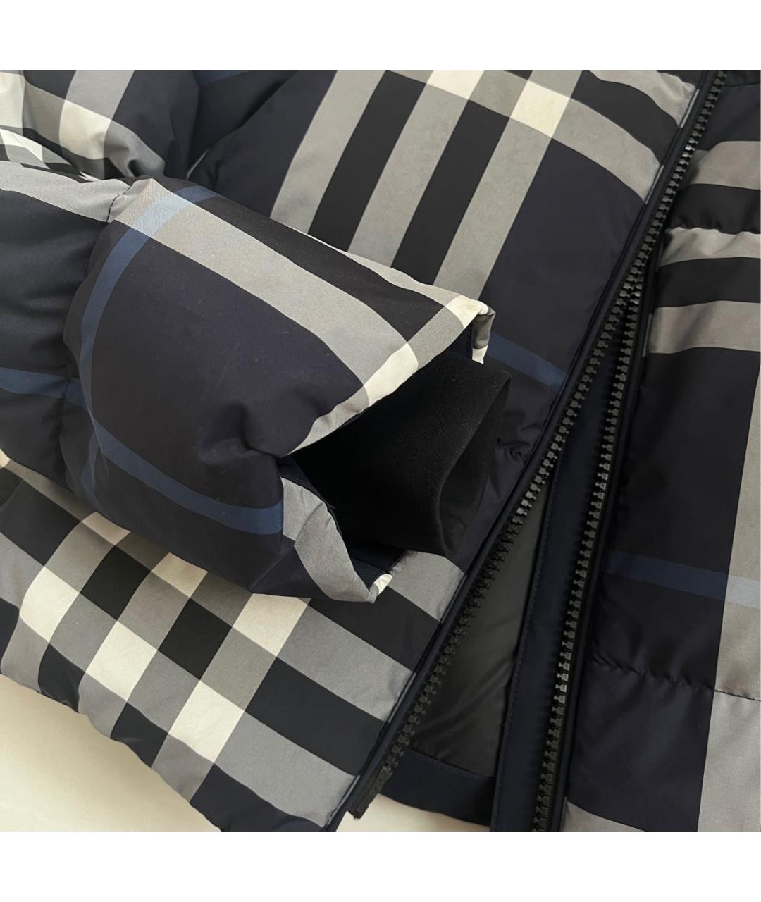 BURBERRY Темно-синий полиамидовый пуховик, фото 7