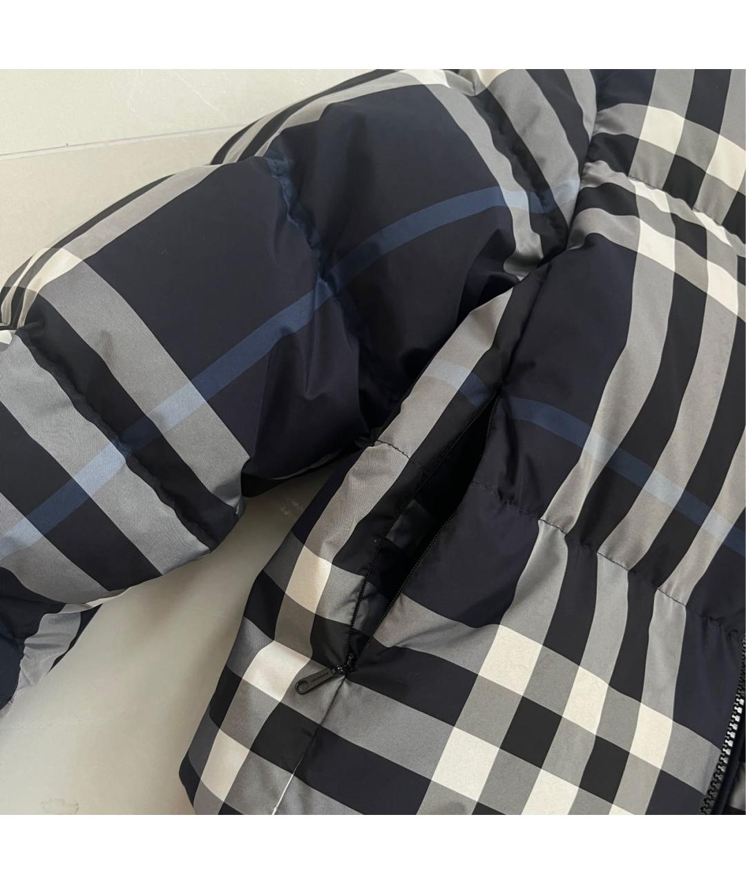 BURBERRY Темно-синий полиамидовый пуховик, фото 6