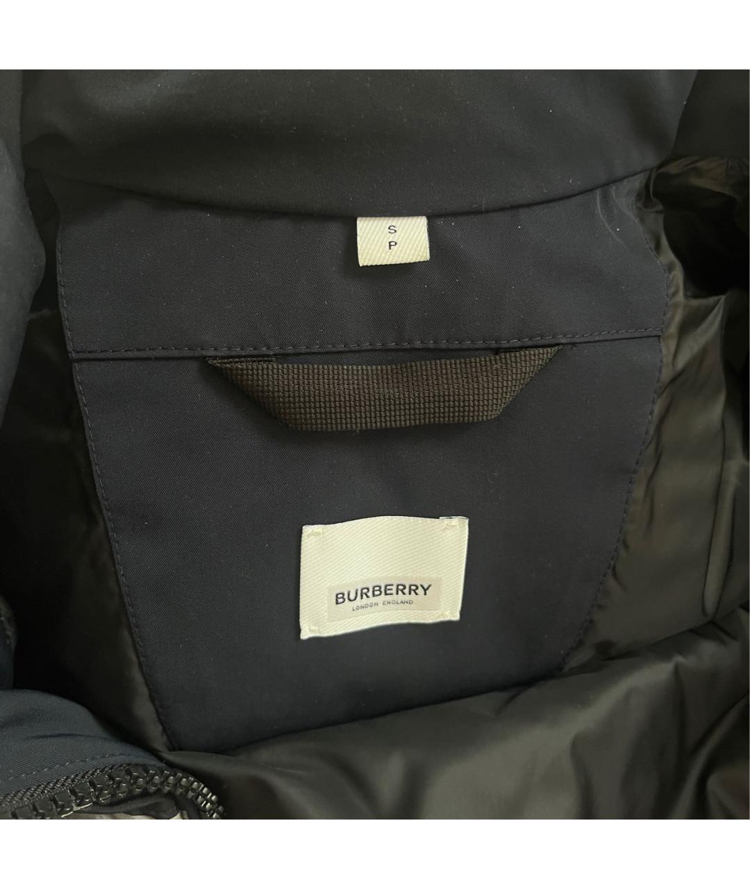 BURBERRY Темно-синий полиамидовый пуховик, фото 3