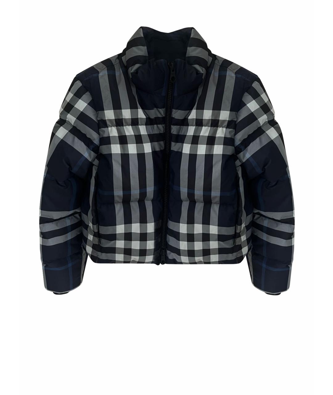 BURBERRY Темно-синий полиамидовый пуховик, фото 1