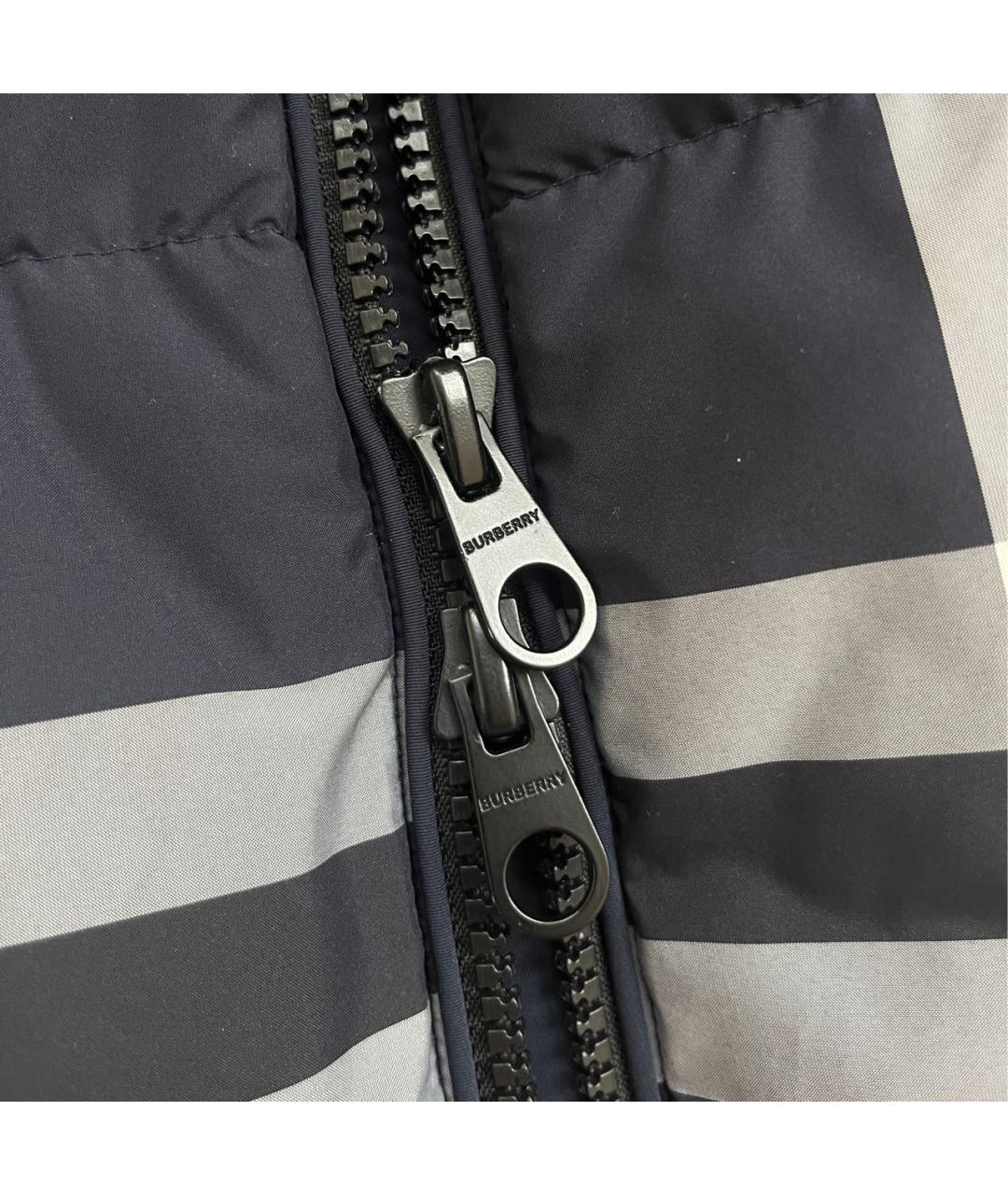 BURBERRY Темно-синий полиамидовый пуховик, фото 4