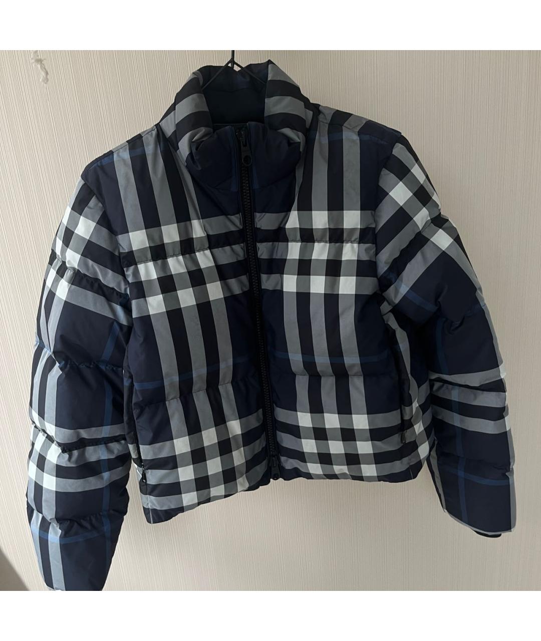 BURBERRY Темно-синий полиамидовый пуховик, фото 8