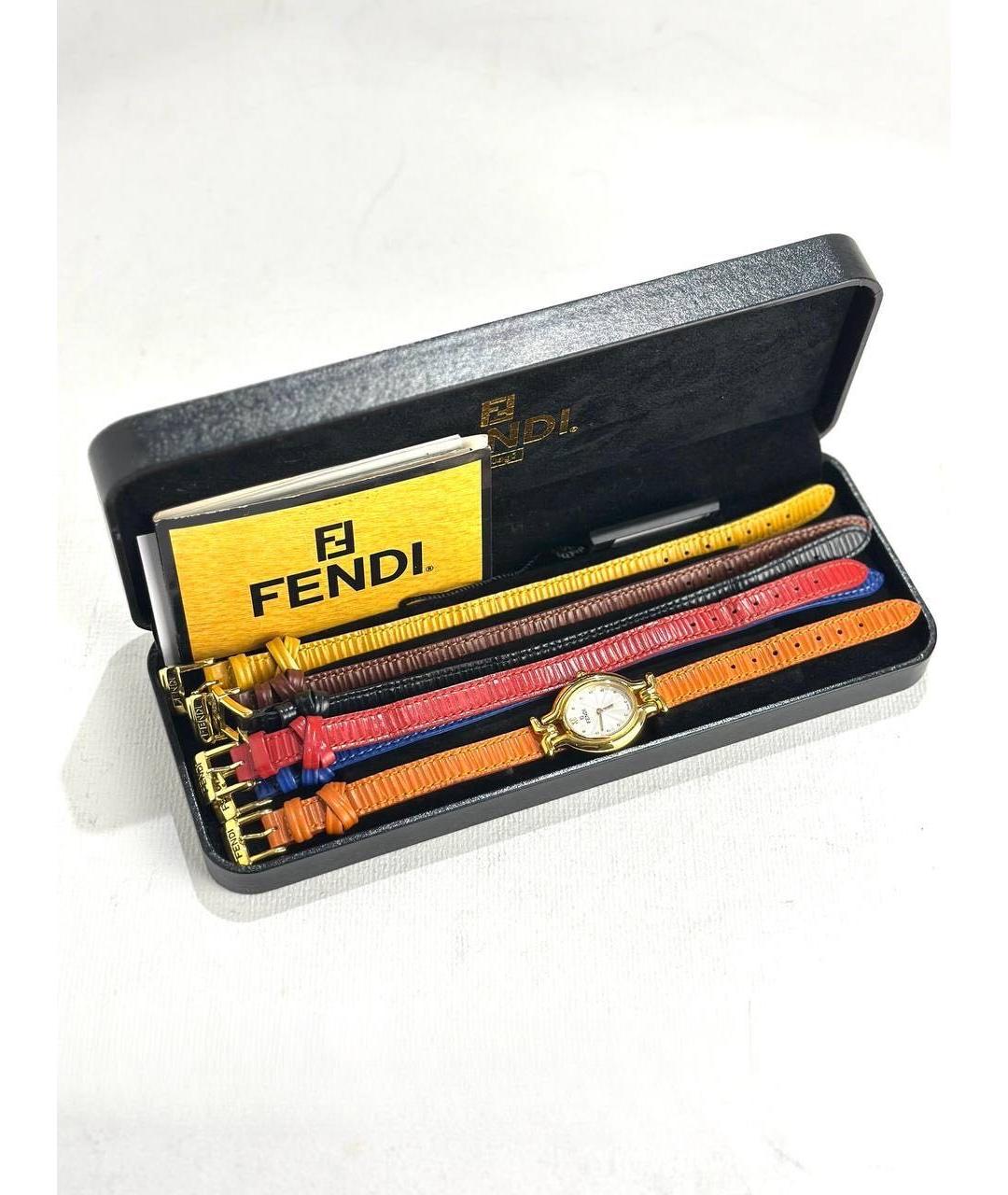 FENDI Золотые позолоченные часы, фото 5